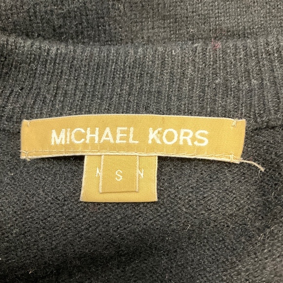 MICHAEL KORS BLACK SEQUINED CASHMERE KNIT CARDIGAN SWEATER - Picture 4 of 4